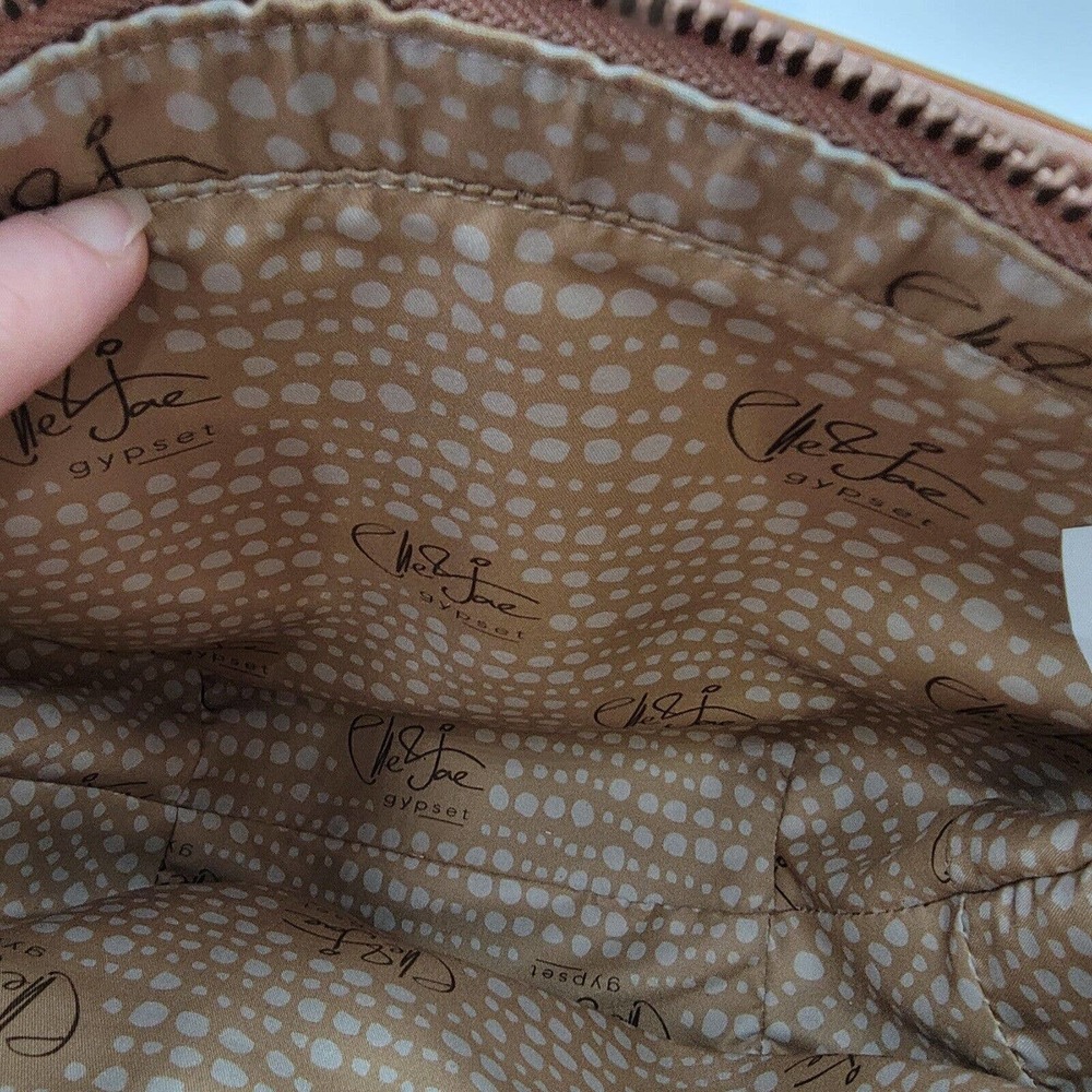 Elle Jae Gypset Tan Marquesas Vegan Crossbody Handbag Two Leaves 8"x10.5"x3.5" - Picture 9 of 14